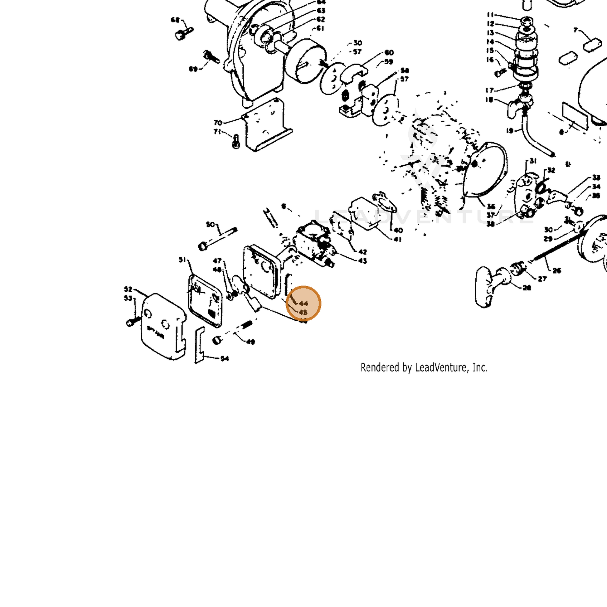 ECHO part 17881006530 — IPL diagram snippet (6x zoom, amber highlight)