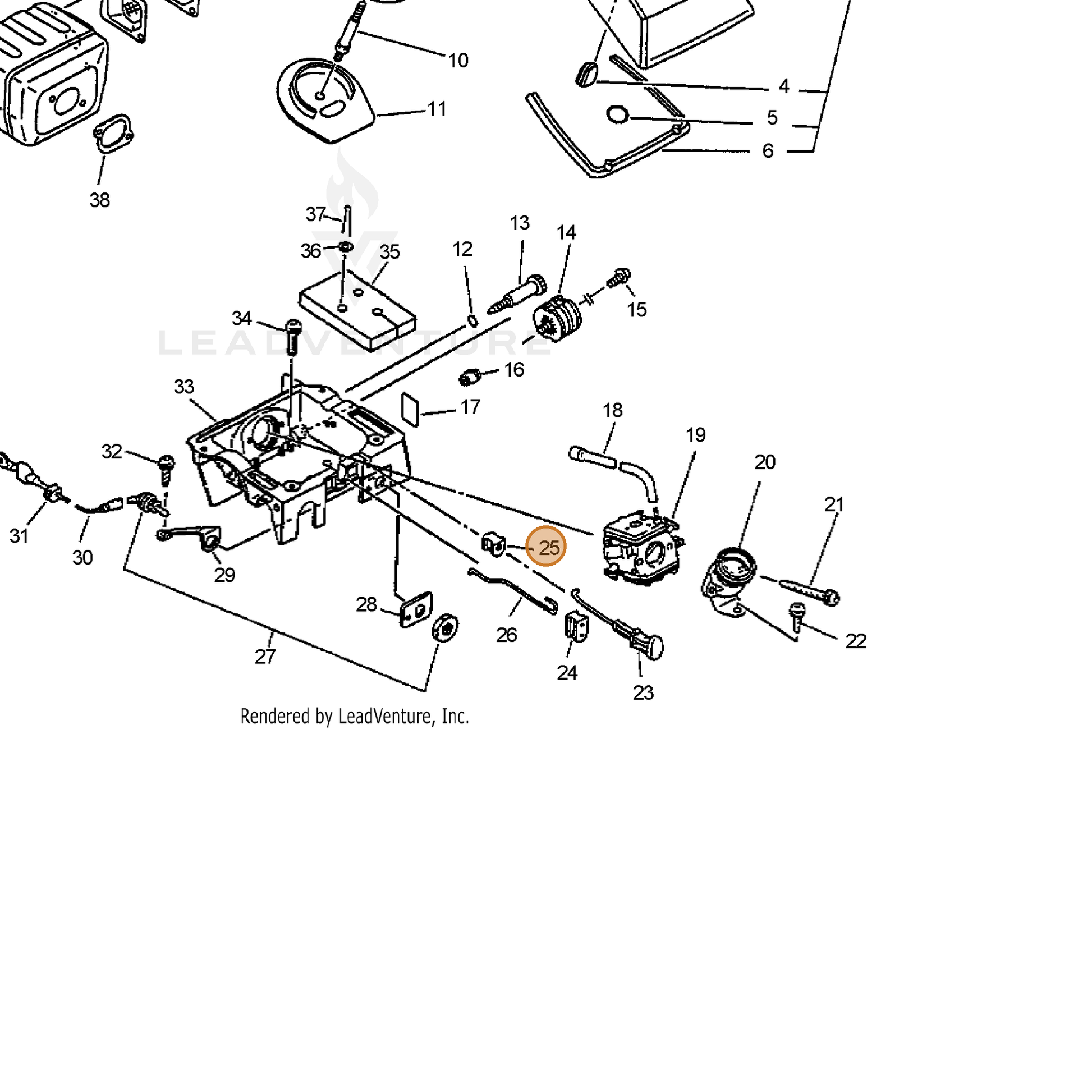 ECHO part 17881033331 — IPL diagram snippet (6x zoom, amber highlight)