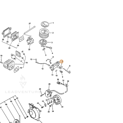 ECHO part 17881038330 — IPL diagram snippet (6x zoom, amber highlight)