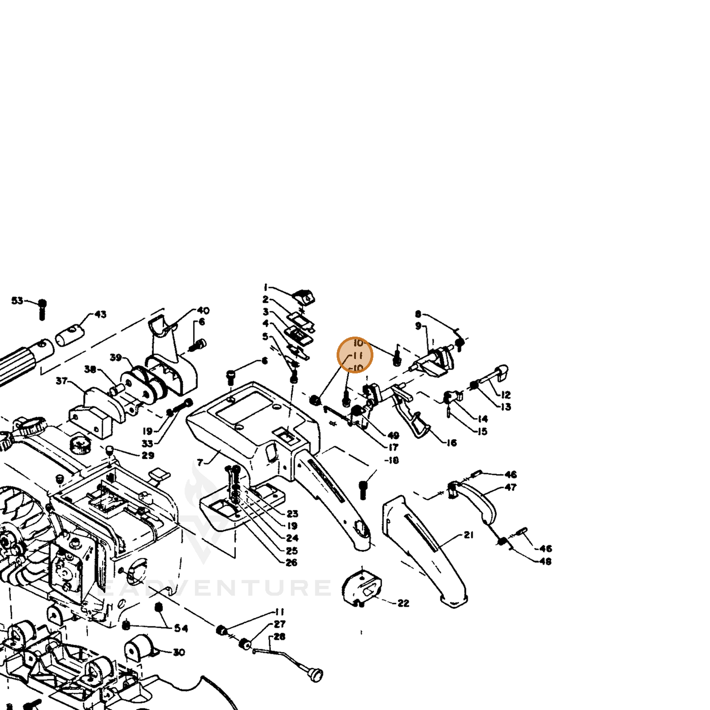 ECHO part 17881102830 — IPL diagram snippet (6x zoom, amber highlight)