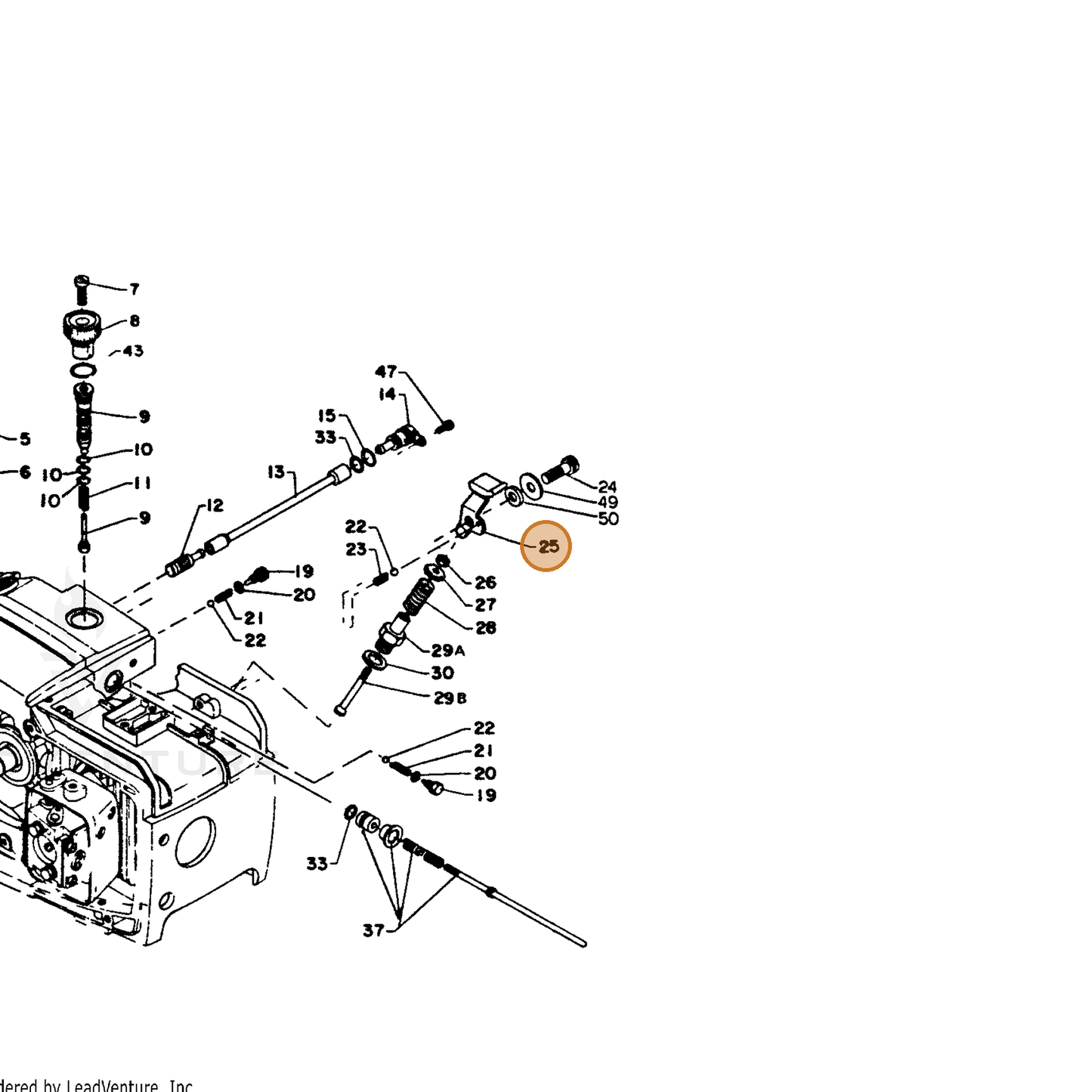 ECHO part 17980512431 — IPL diagram snippet (6x zoom, amber highlight)