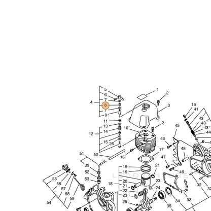 ECHO part 17981216431 — IPL diagram snippet (6x zoom, amber highlight)