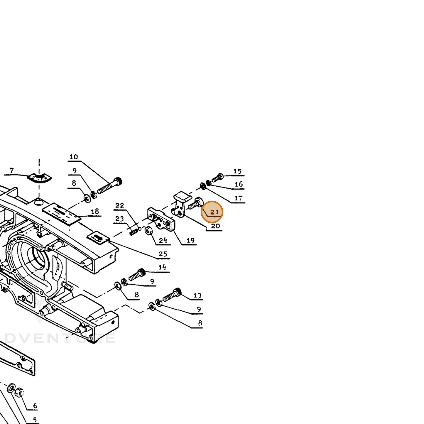 ECHO part 17981603630 — IPL diagram snippet (6x zoom, amber highlight)