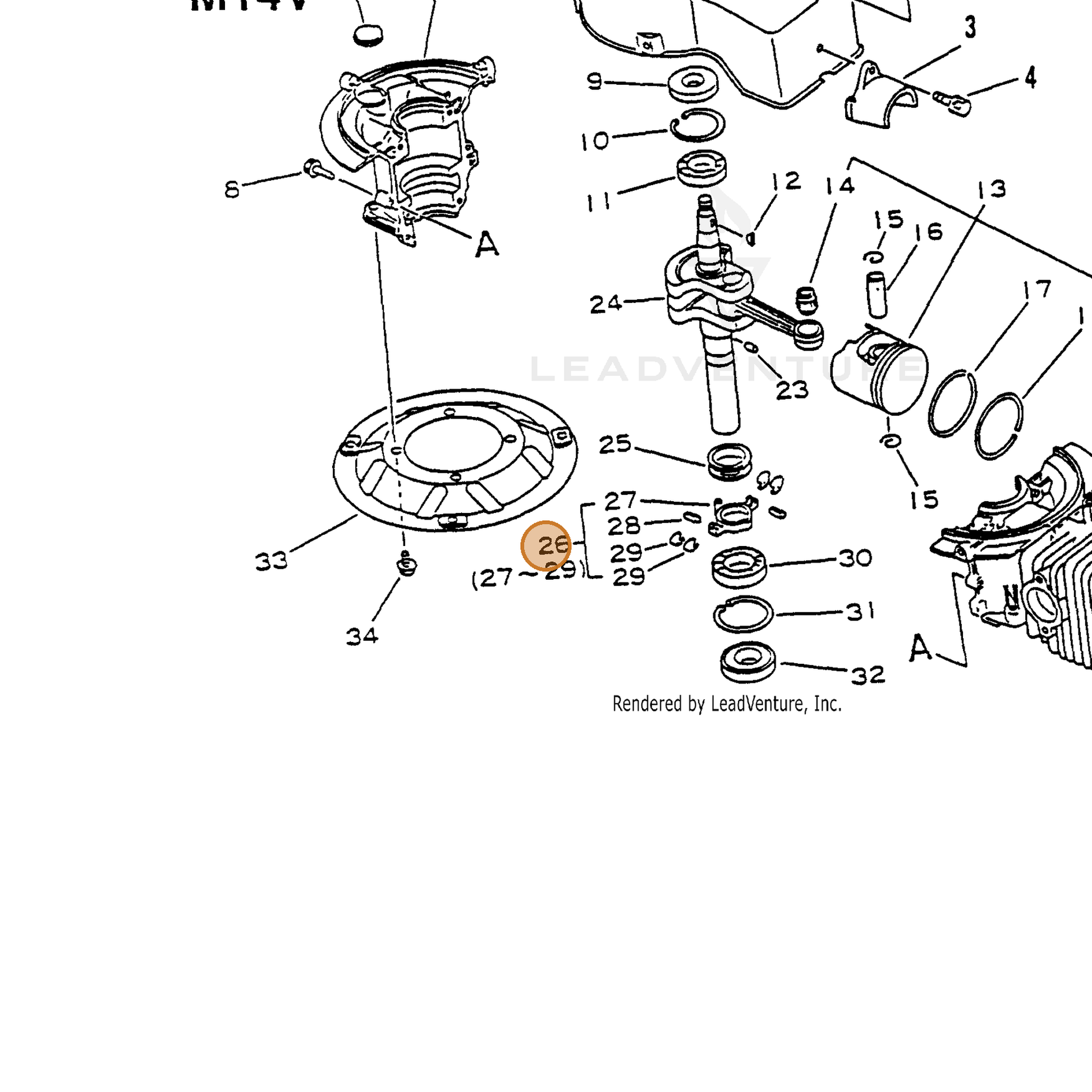 ECHO part 18000311620 — IPL diagram snippet (6x zoom, amber highlight)