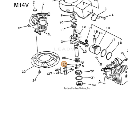 ECHO part 18001011620 — IPL diagram snippet (6x zoom, amber highlight)