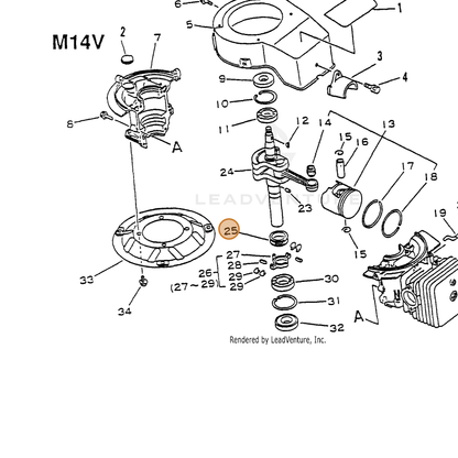 ECHO part 18001711620 — IPL diagram snippet (6x zoom, amber highlight)