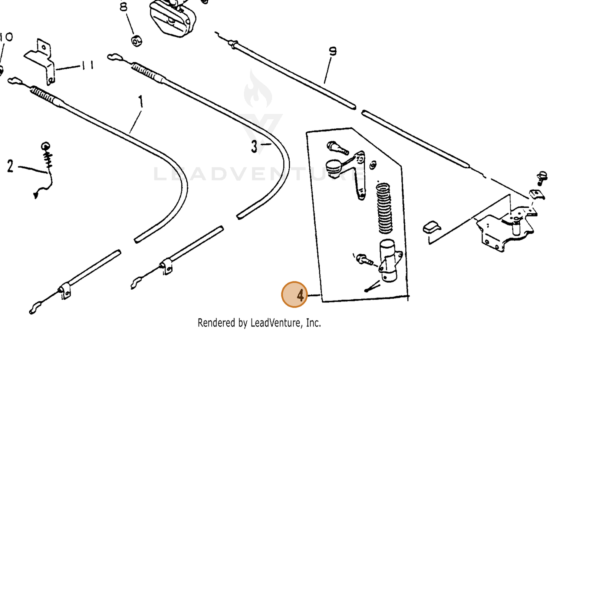 ECHO part 19000011620 — IPL diagram snippet (6x zoom, amber highlight)