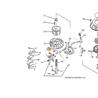 ECHO part 19001511620 — IPL diagram snippet (6x zoom, amber highlight)