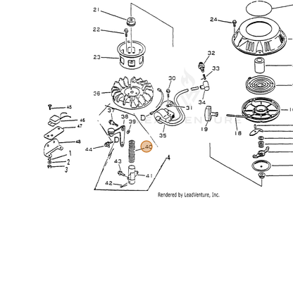 ECHO part 19001611620 — IPL diagram snippet (6x zoom, amber highlight)