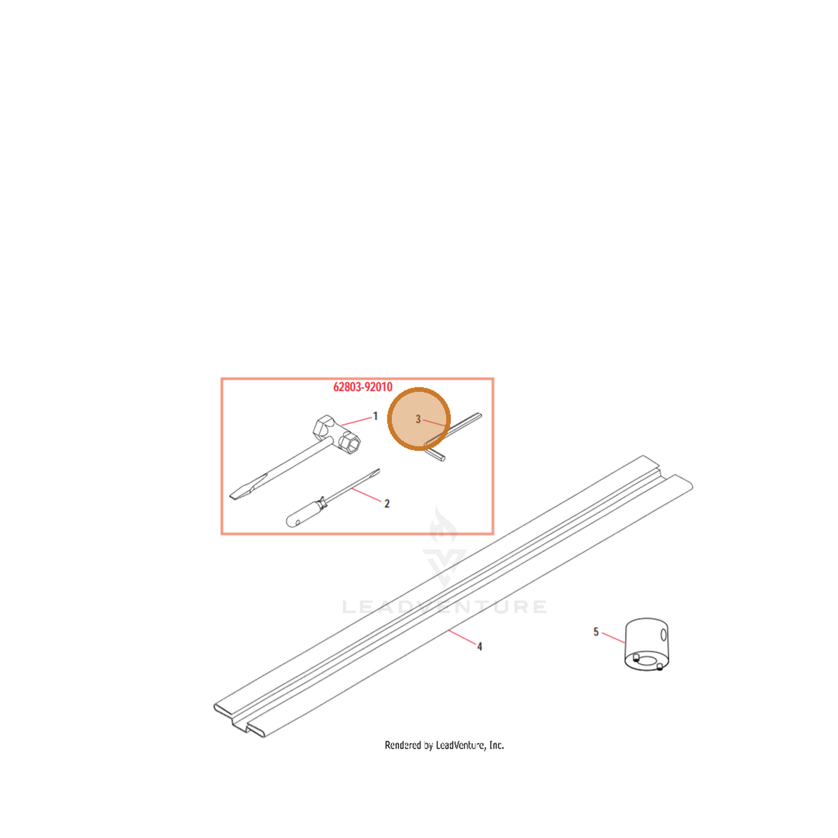 ECHO part 19021-05000 — IPL diagram snippet (6x zoom, amber highlight)