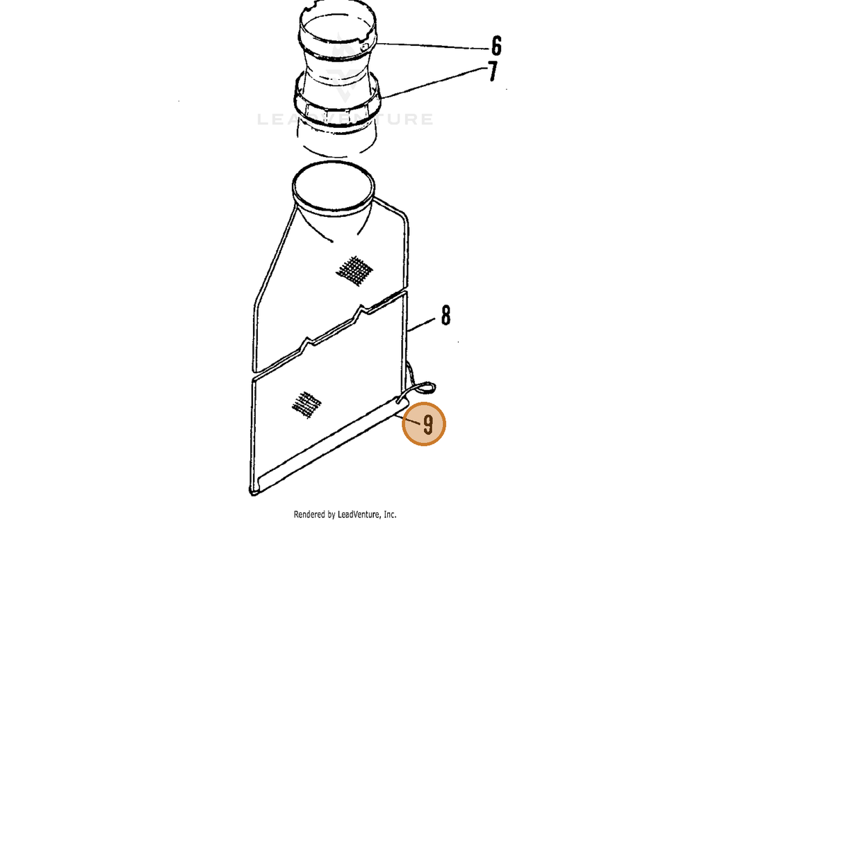 ECHO part 1960020 — IPL diagram snippet (6x zoom, amber highlight)