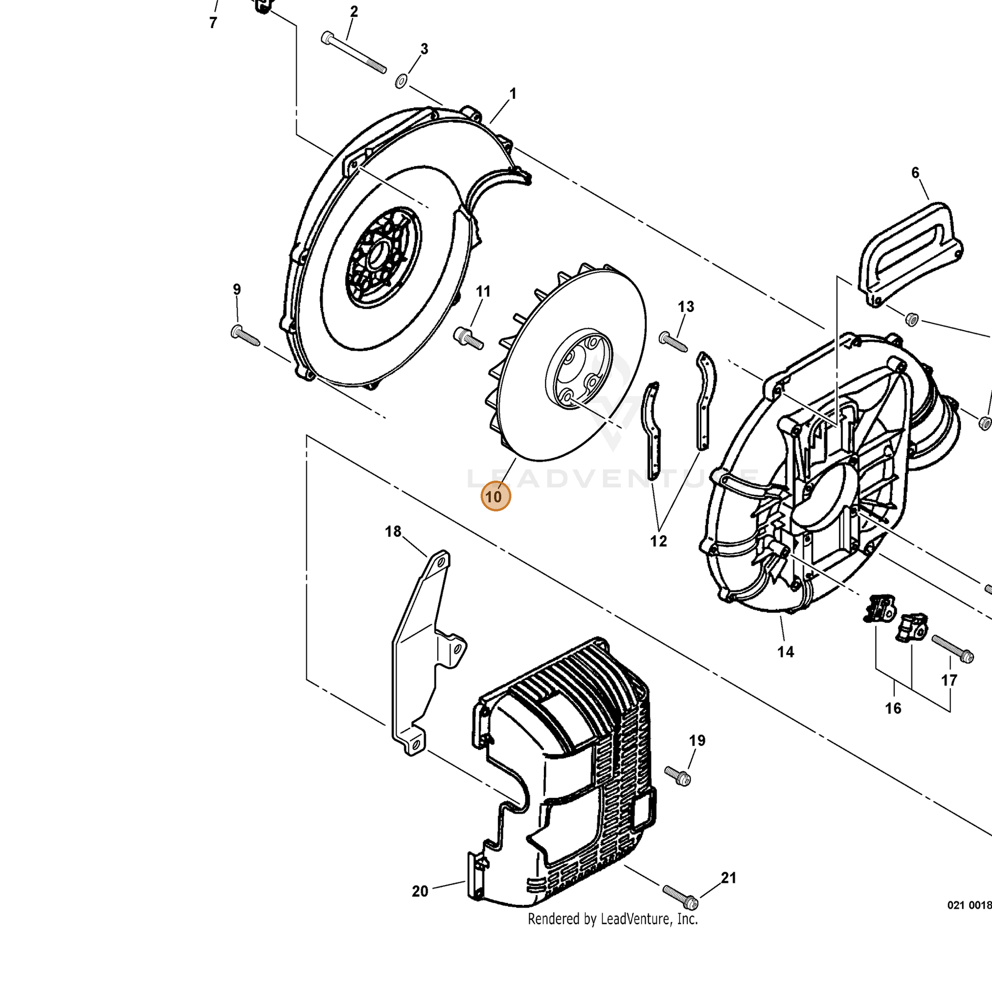 ECHO part 20000508261 — IPL diagram snippet (6x zoom, amber highlight)