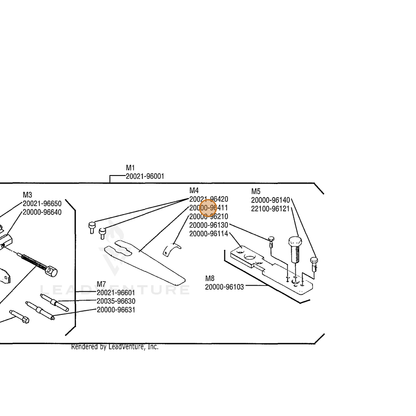 ECHO part 20000-96411 — IPL diagram snippet (6x zoom, amber highlight)