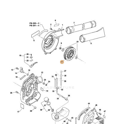 ECHO part 20001020560 — IPL diagram snippet (6x zoom, amber highlight)