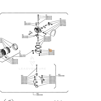 ECHO part 20001-81310 — IPL diagram snippet (6x zoom, amber highlight)