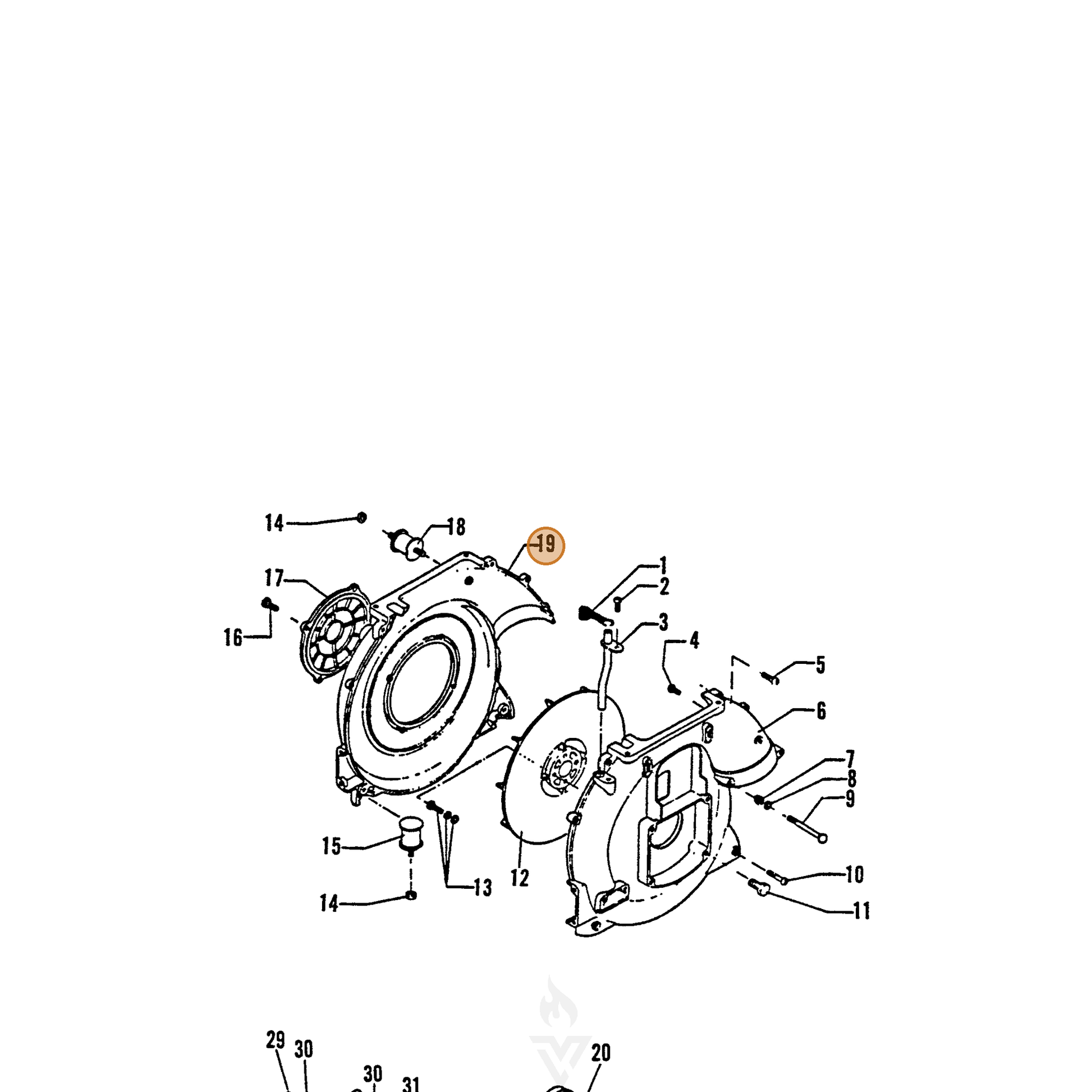 ECHO part 20011001811 — IPL diagram snippet (6x zoom, amber highlight)