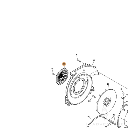 ECHO part 20012401111 — IPL diagram snippet (6x zoom, amber highlight)