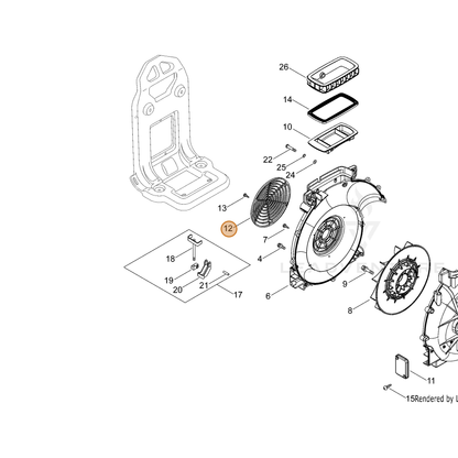 ECHO part 20012409861 — IPL diagram snippet (6x zoom, amber highlight)