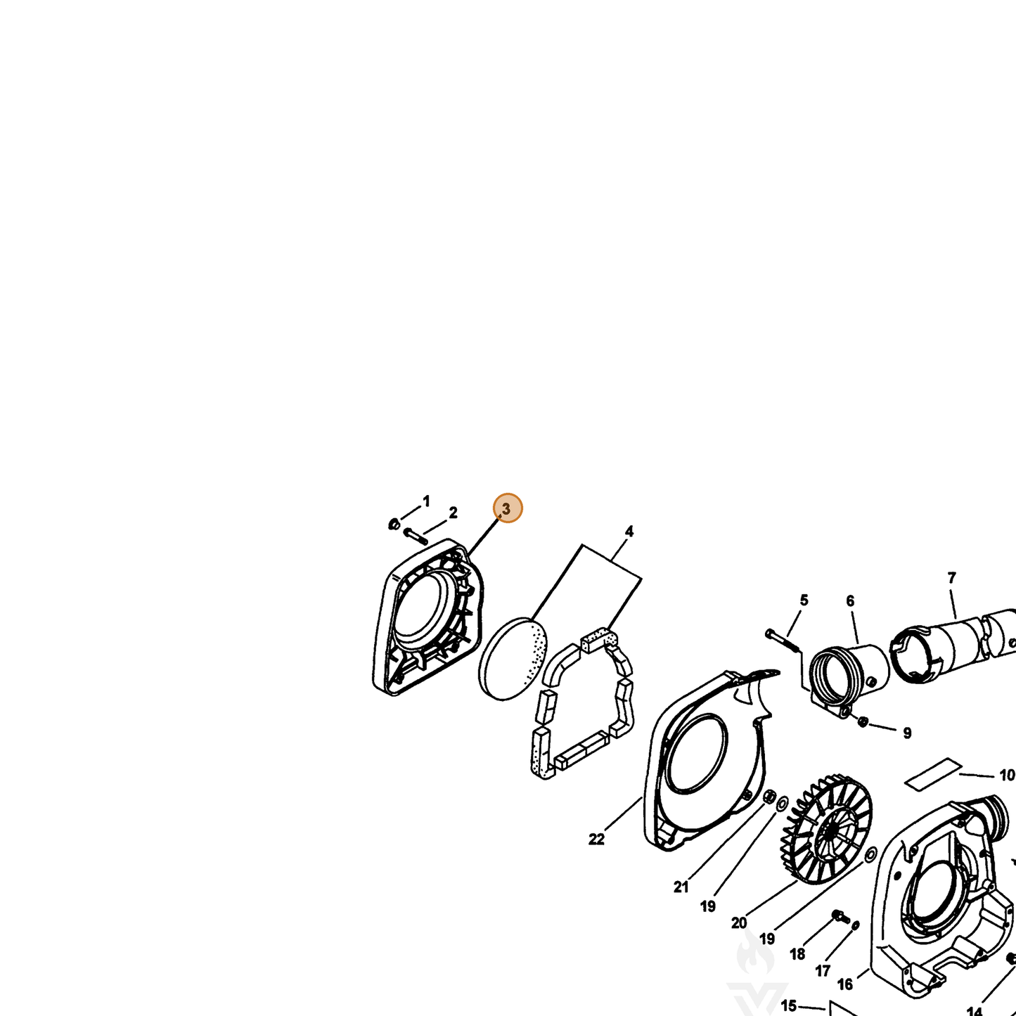 ECHO part 20014509660 — IPL diagram snippet (6x zoom, amber highlight)