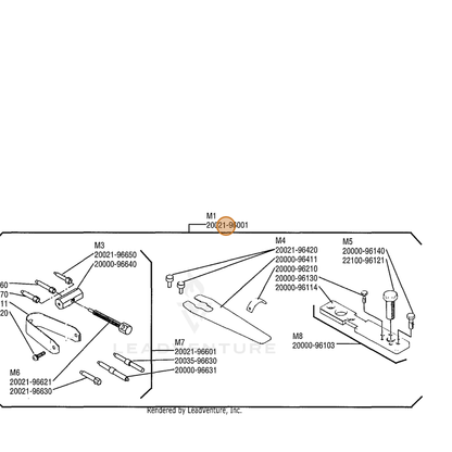 ECHO part 20021-96001 — IPL diagram snippet (6x zoom, amber highlight)