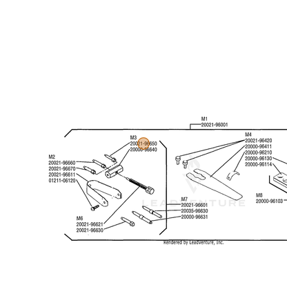 ECHO part 20021-96650 — IPL diagram snippet (6x zoom, amber highlight)