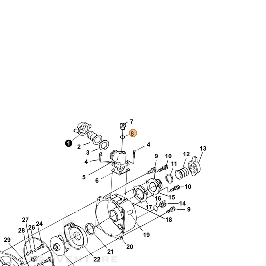 Echo part 200800020 — IPL diagram snippet (6x zoom, amber highlight)