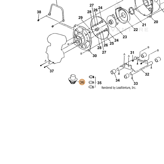 Echo part 201200020 — IPL diagram snippet (6x zoom, amber highlight)