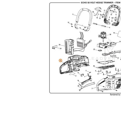 ECHO part 203466001 — IPL diagram snippet (6x zoom, amber highlight)
