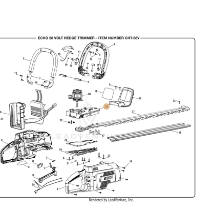 ECHO part 203477001 — IPL diagram snippet (6x zoom, amber highlight)