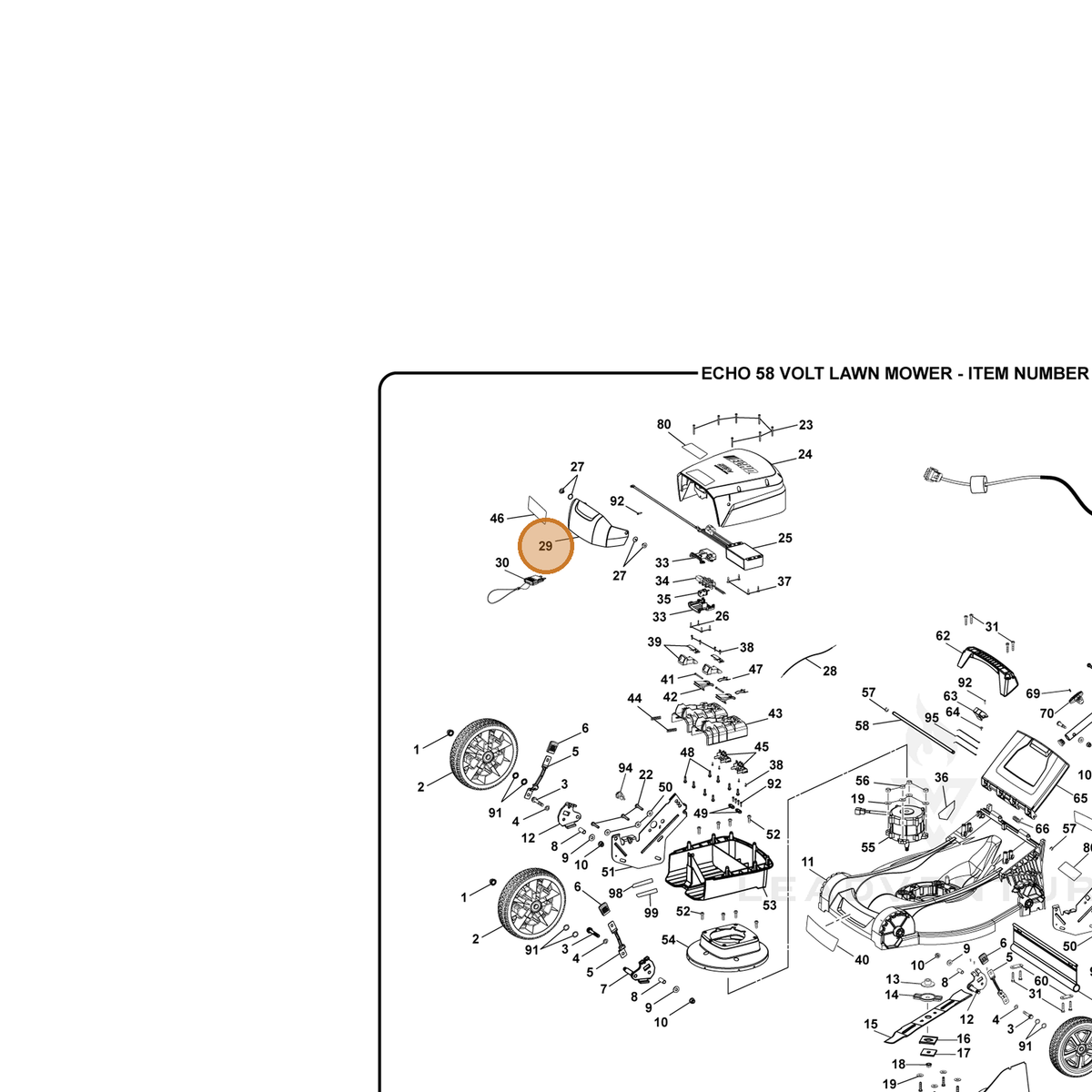 ECHO part 205506001 — IPL diagram snippet (6x zoom, amber highlight)