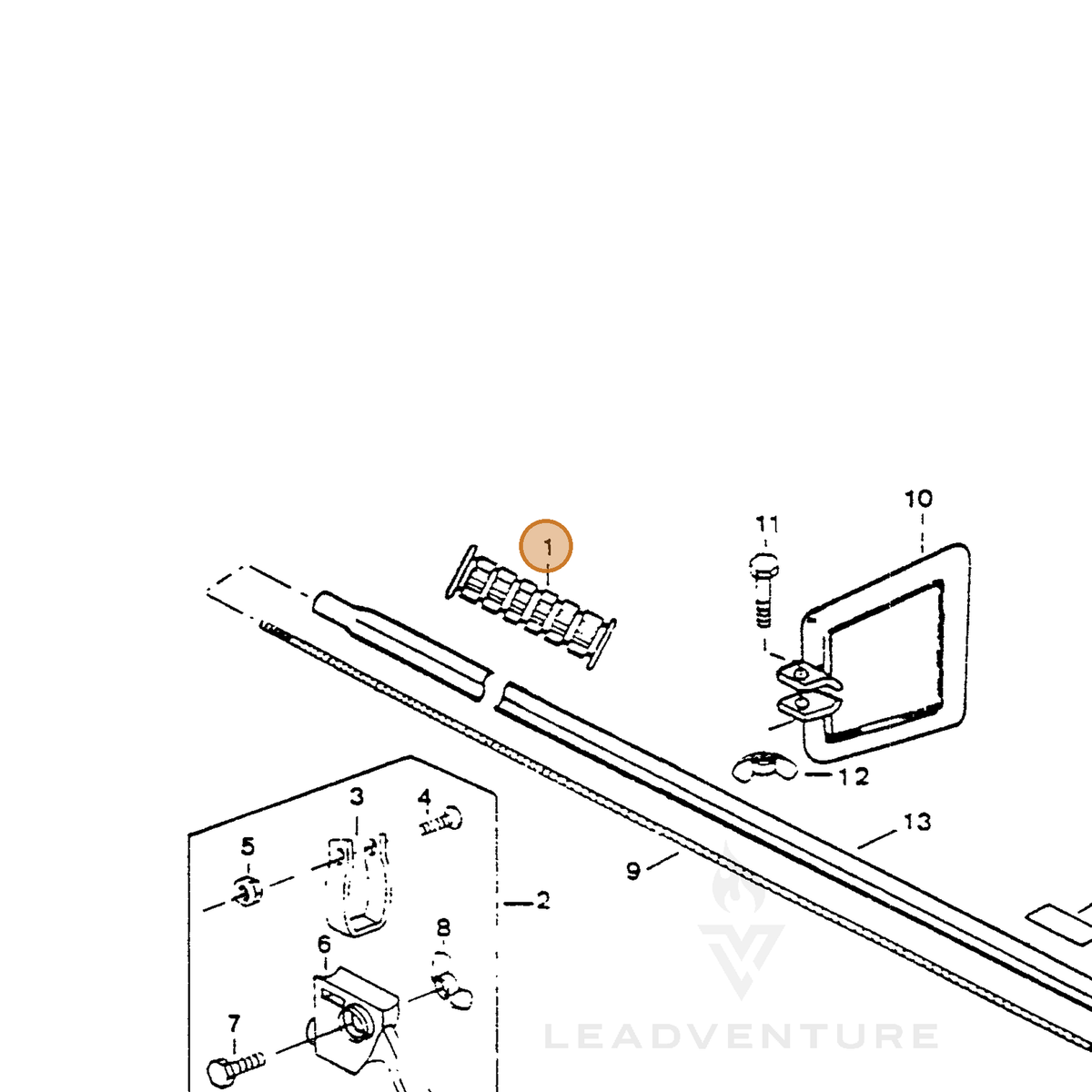 ECHO part 205972 — IPL diagram snippet (6x zoom, amber highlight)
