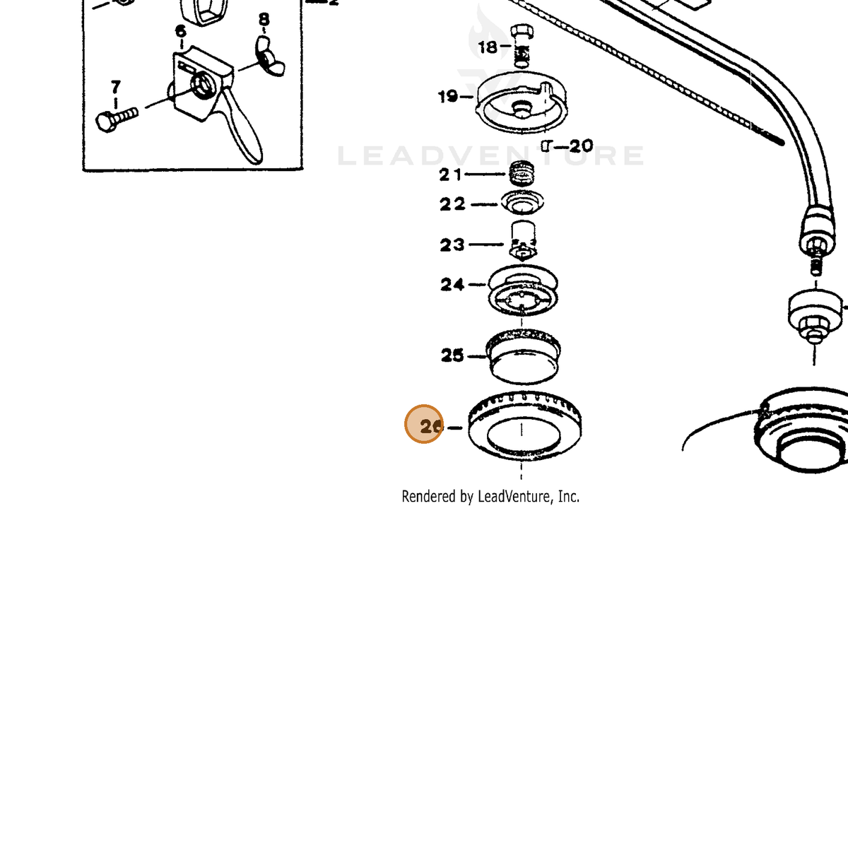 ECHO part 207379 — IPL diagram snippet (6x zoom, amber highlight)
