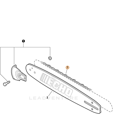 Echo part 20LPX78CQ — IPL diagram snippet (6x zoom, amber highlight)