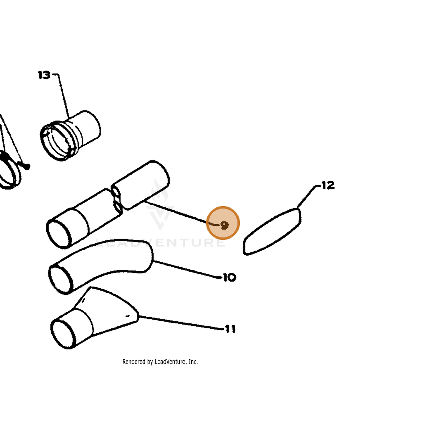 ECHO part 21000100962 — IPL diagram snippet (6x zoom, amber highlight)