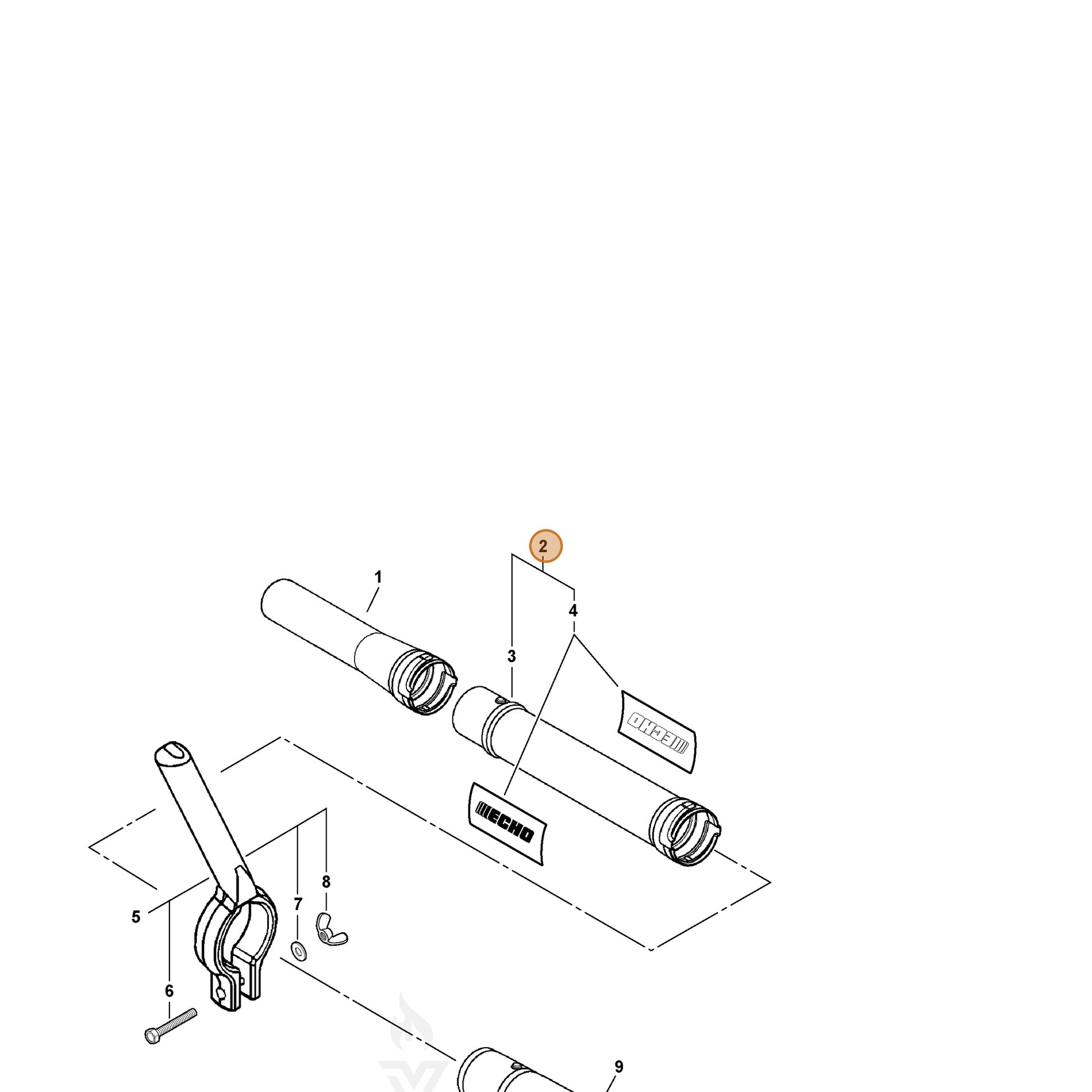 ECHO part 21000103464 — IPL diagram snippet (6x zoom, amber highlight)