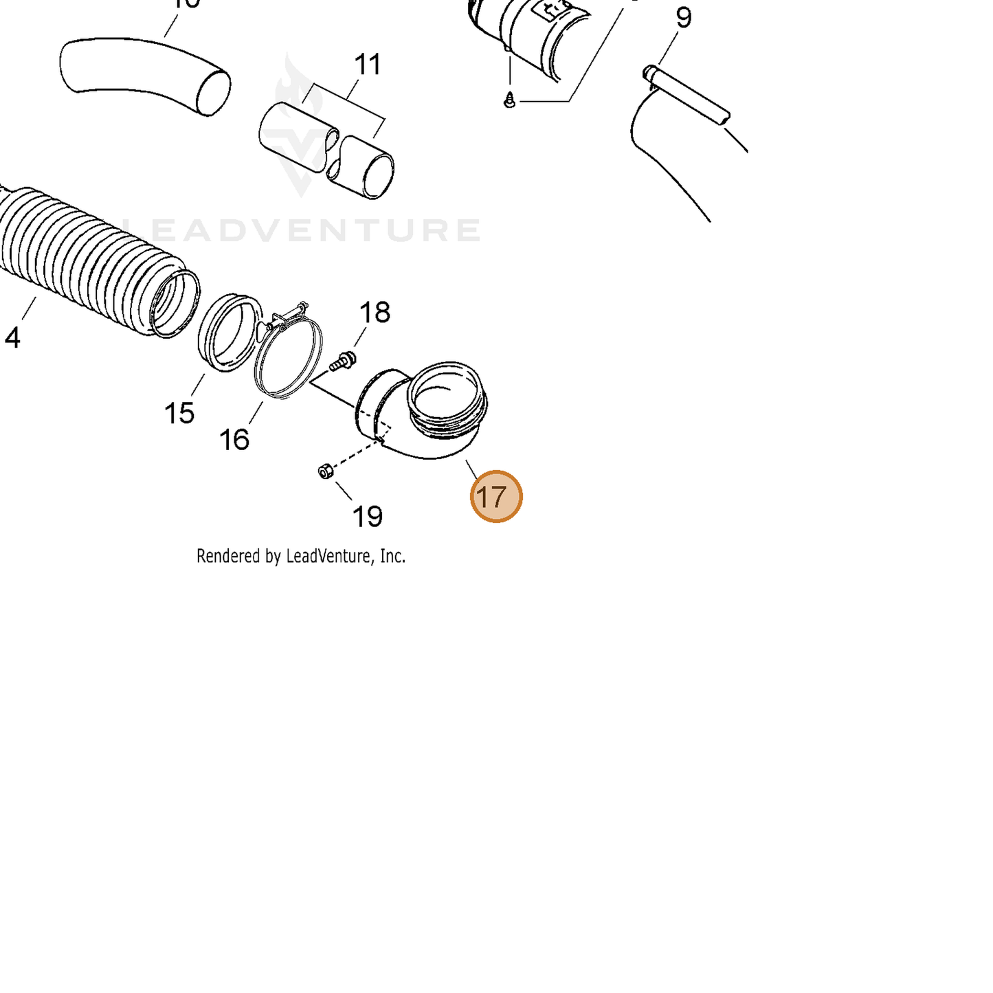 ECHO part 21001105510 — IPL diagram snippet (6x zoom, amber highlight)