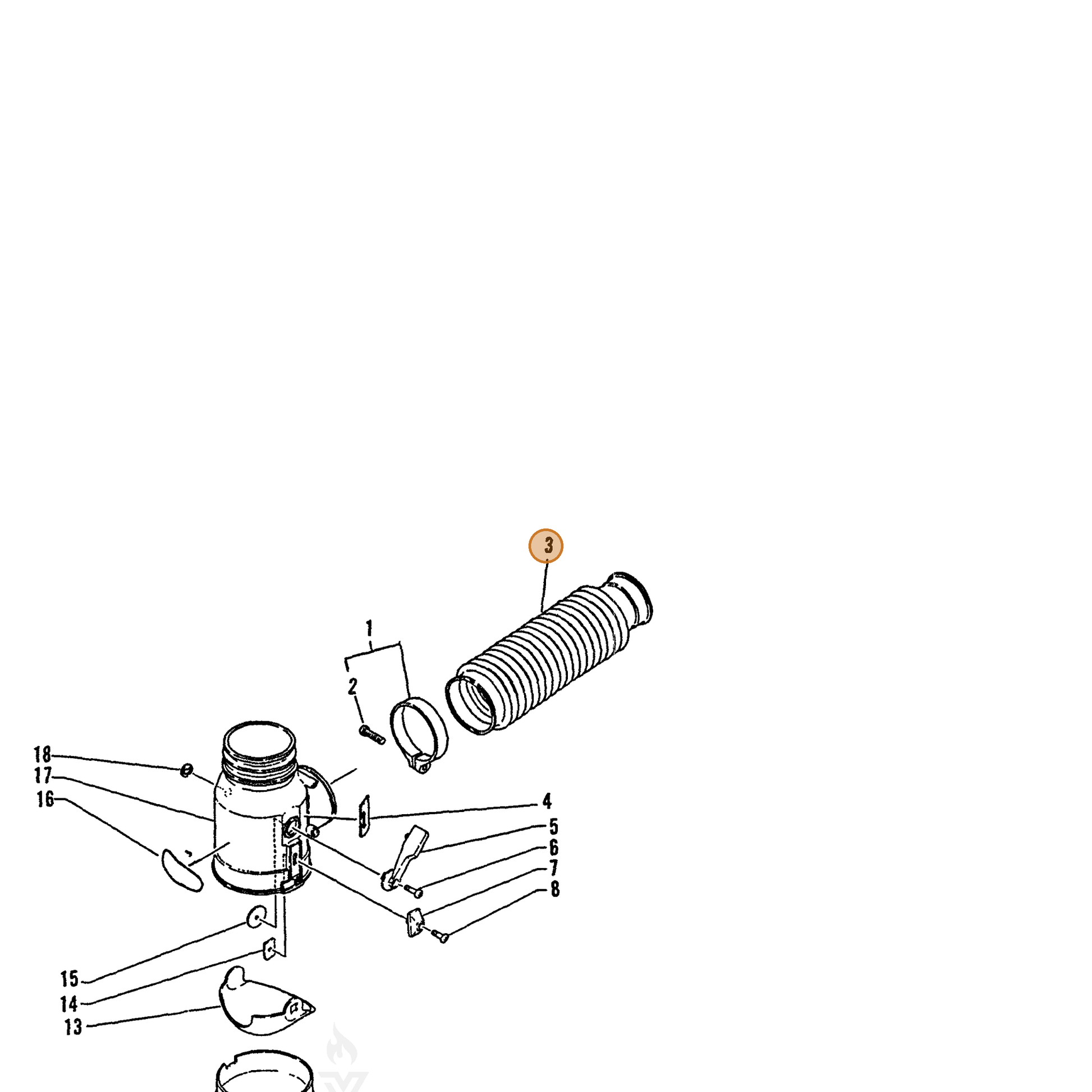 ECHO part 21001200960 — IPL diagram snippet (6x zoom, amber highlight)