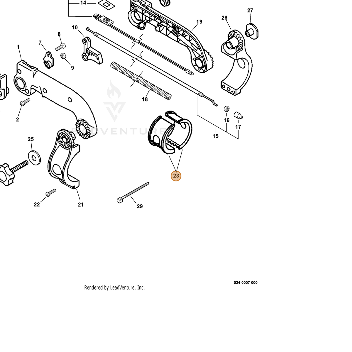 ECHO part 21001907560 — IPL diagram snippet (6x zoom, amber highlight)