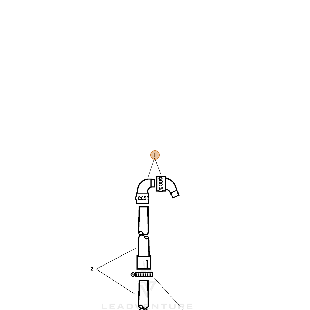 ECHO part 21002304260 — IPL diagram snippet (6x zoom, amber highlight)