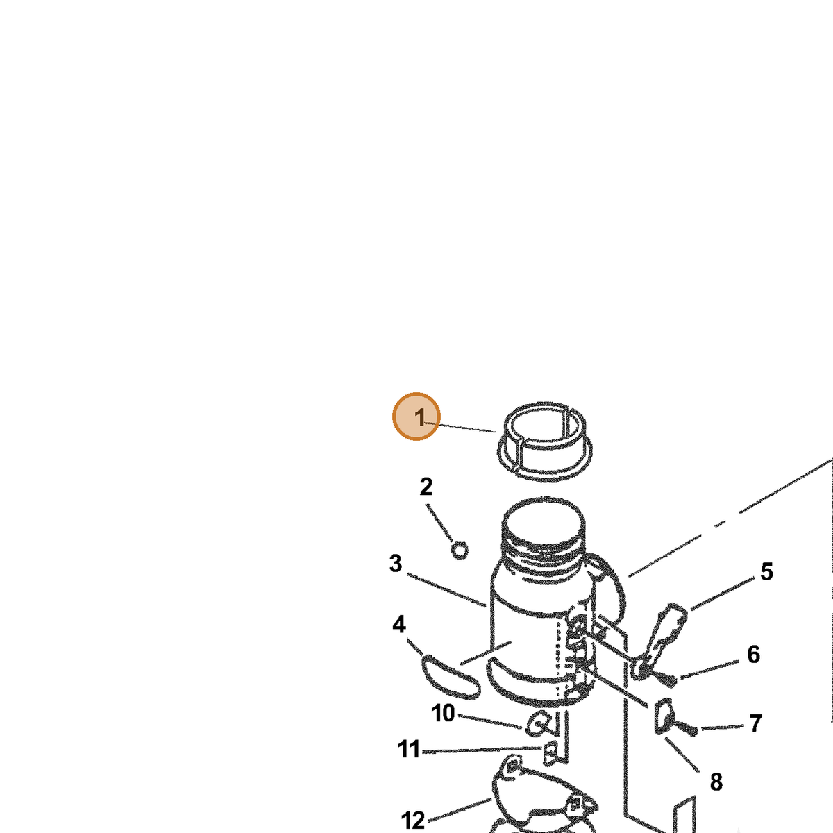 ECHO part 21003008260 — IPL diagram snippet (6x zoom, amber highlight)