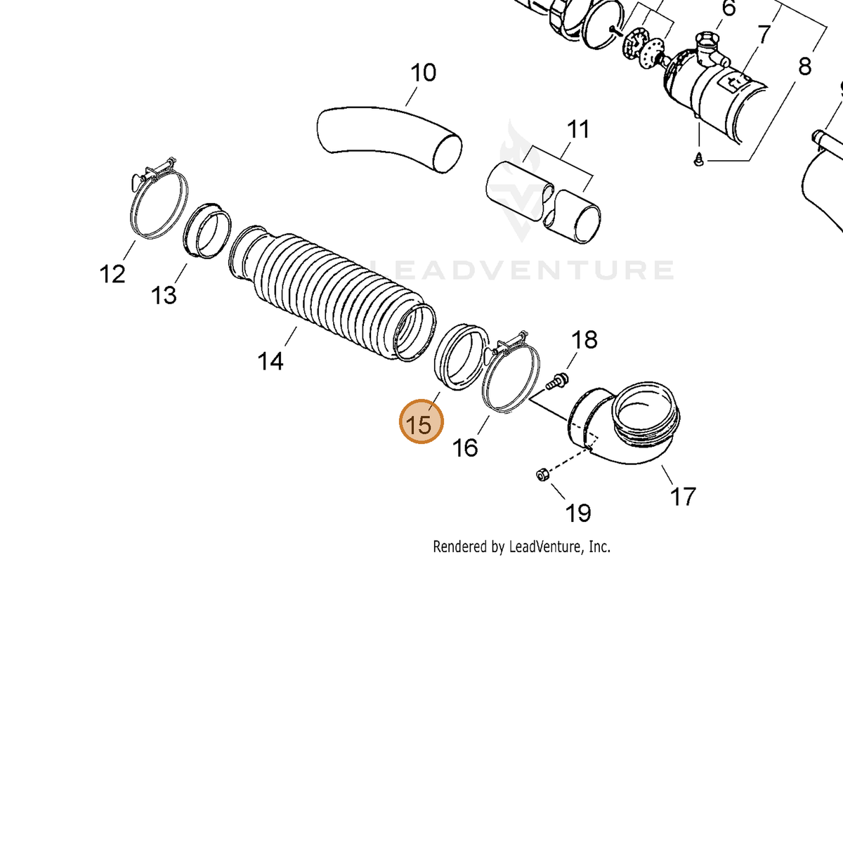 ECHO part 21003604110 — IPL diagram snippet (6x zoom, amber highlight)
