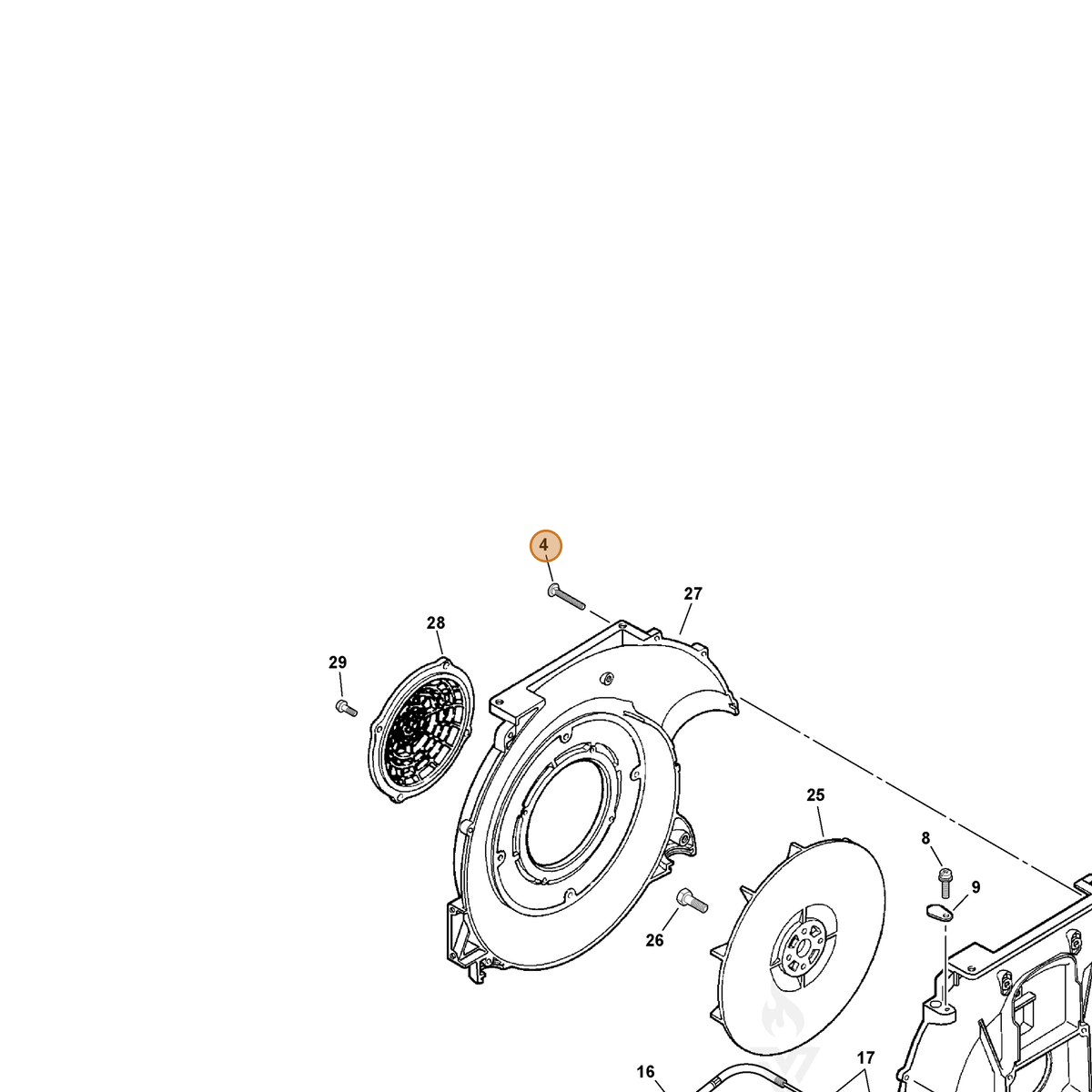ECHO part 21041601110 — IPL diagram snippet (6x zoom, amber highlight)