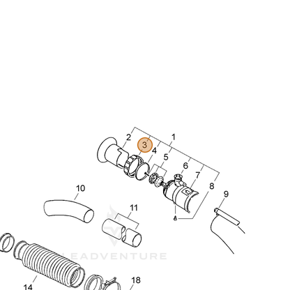 ECHO part 21251401110 — IPL diagram snippet (6x zoom, amber highlight)