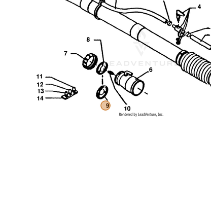 ECHO part 21260101110 — IPL diagram snippet (6x zoom, amber highlight)