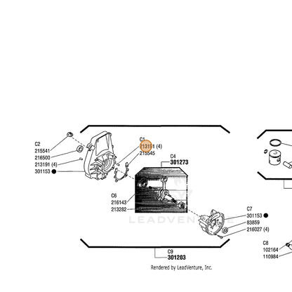 ECHO part 213191 — IPL diagram snippet (6x zoom, amber highlight)