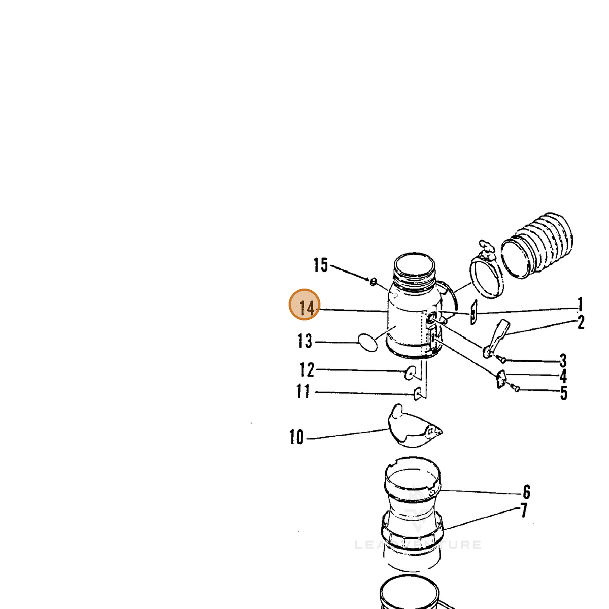 ECHO part 21501101961 — IPL diagram snippet (6x zoom, amber highlight)