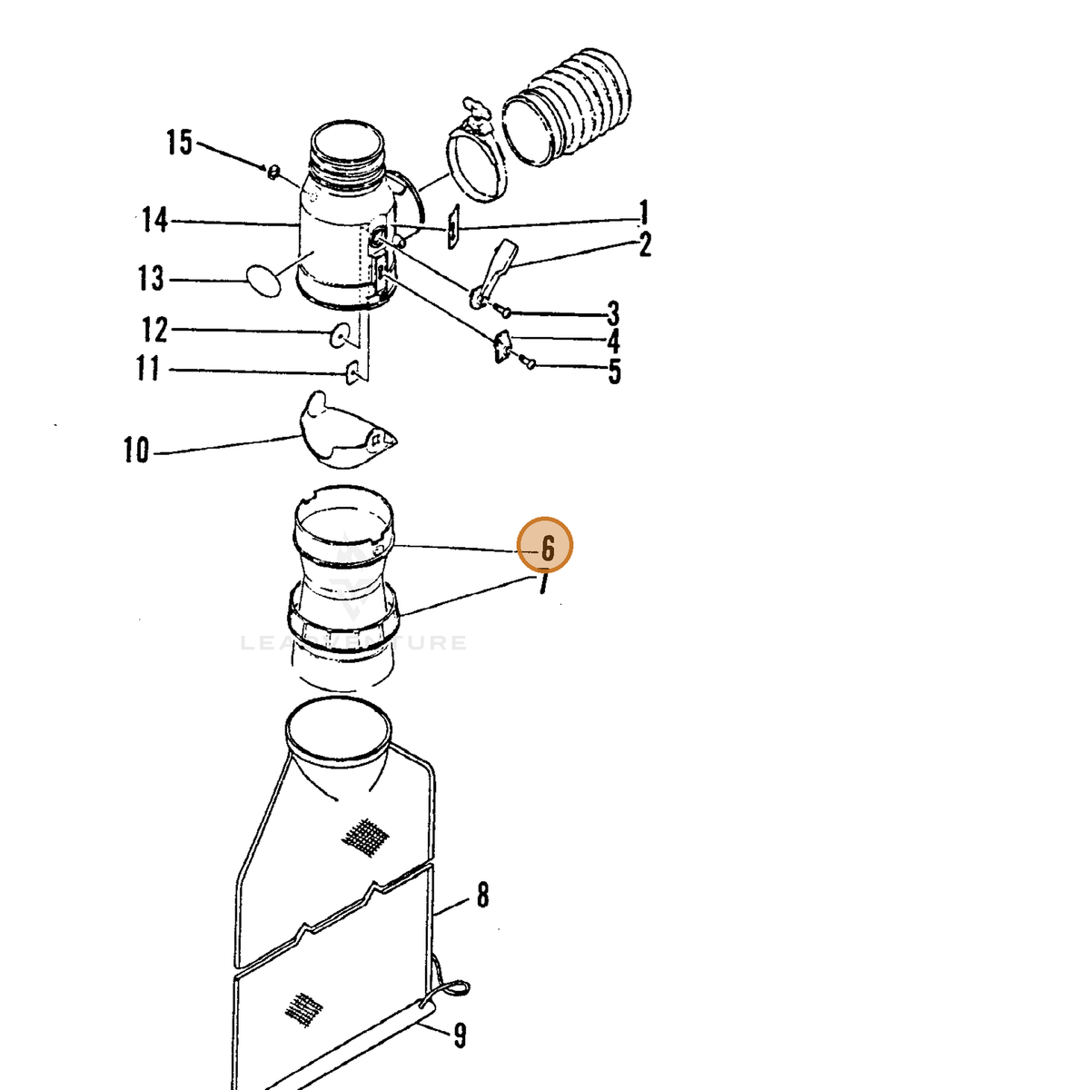 ECHO part 21501201961 — IPL diagram snippet (6x zoom, amber highlight)