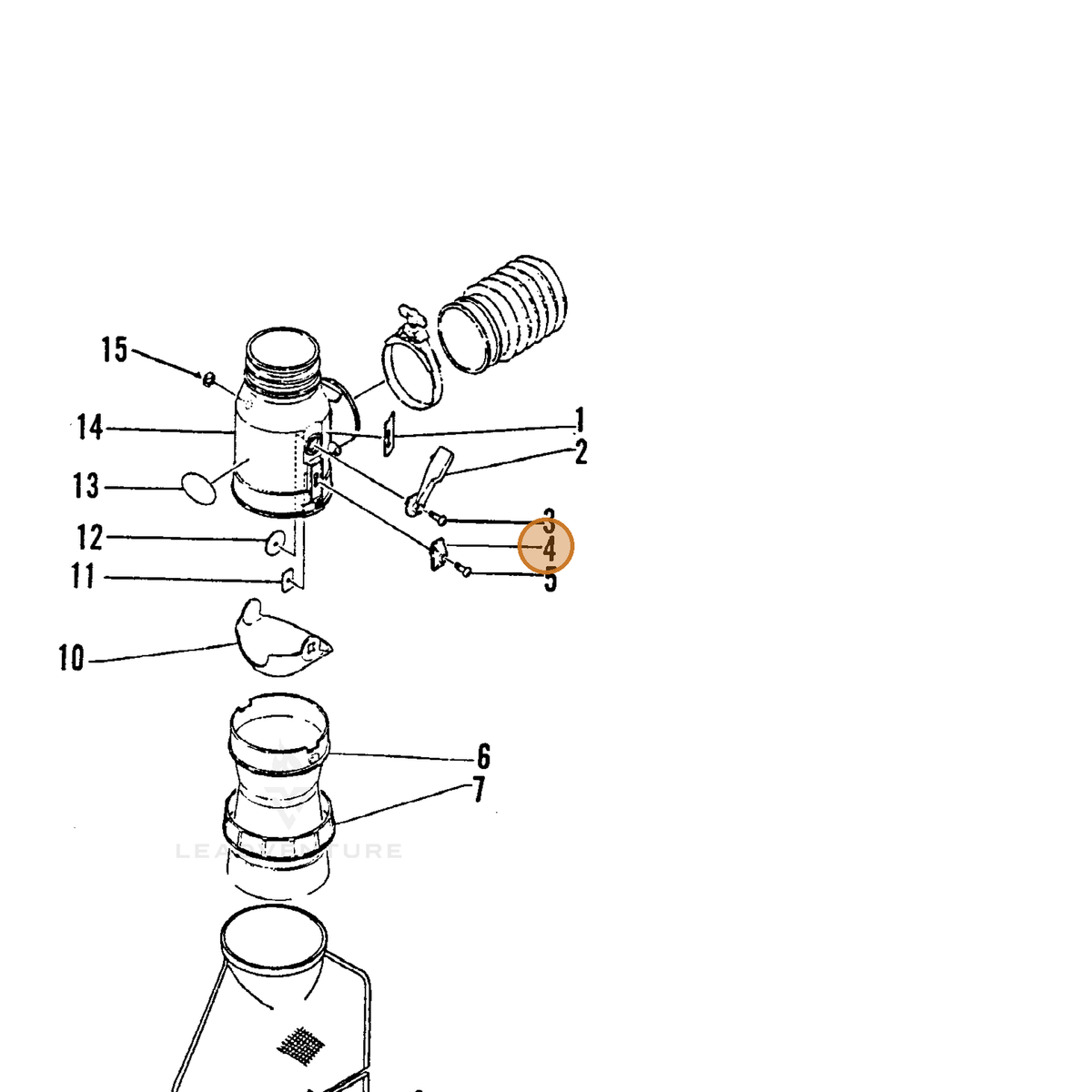 ECHO part 21501501960 — IPL diagram snippet (6x zoom, amber highlight)