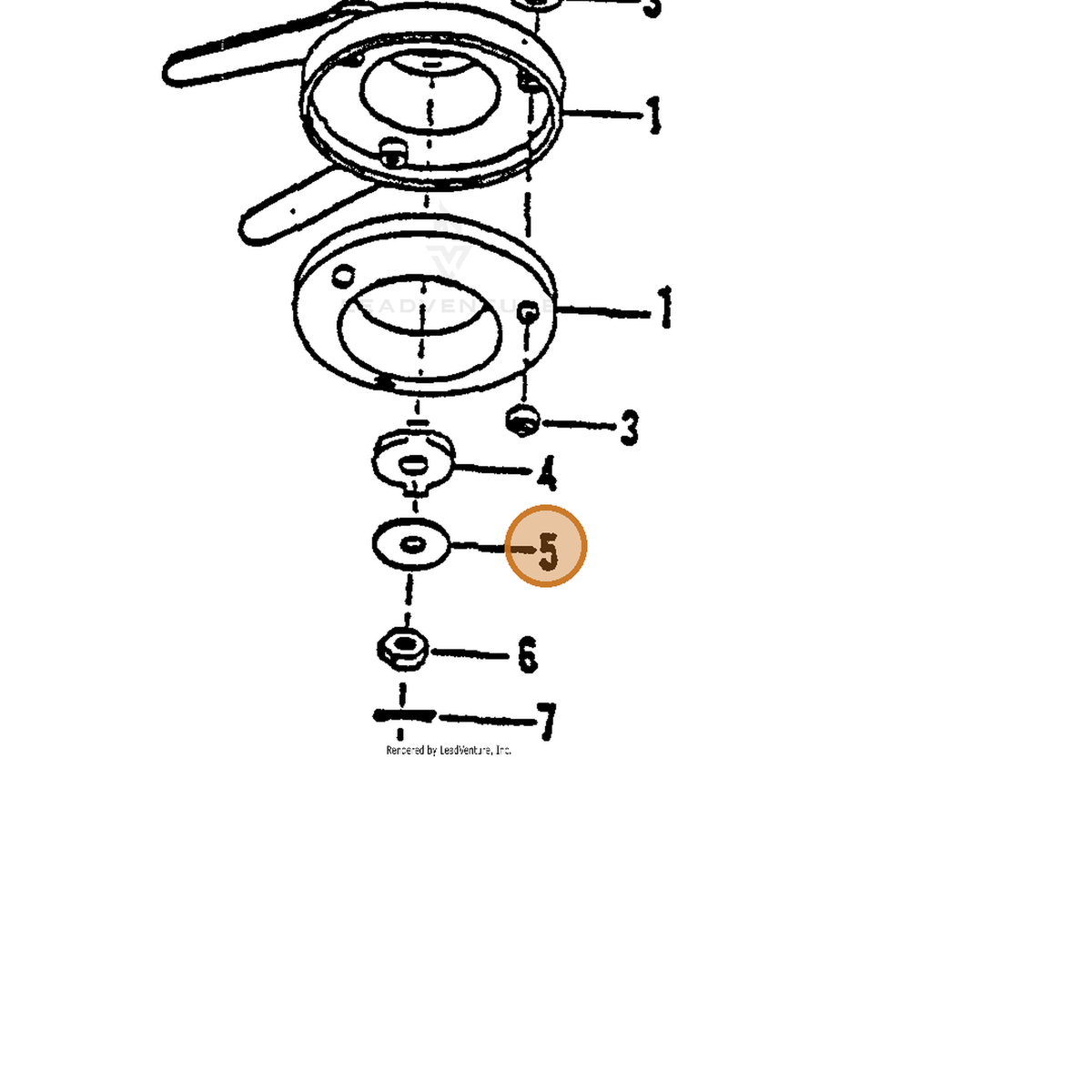 ECHO part 215103 — IPL diagram snippet (6x zoom, amber highlight)