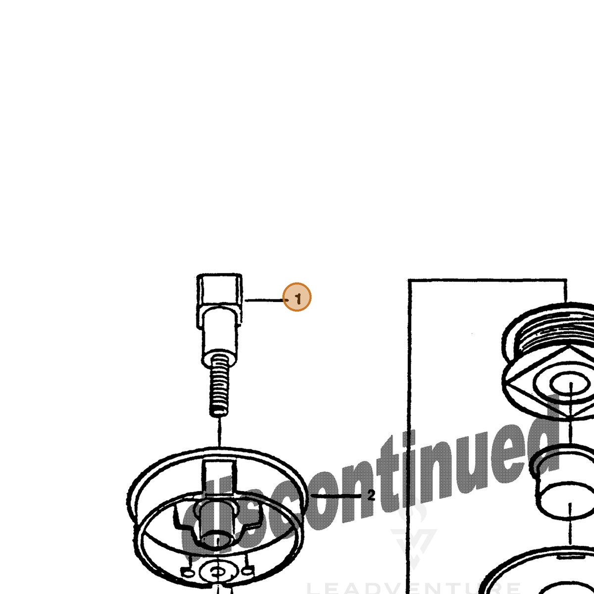 ECHO part 215401 — IPL diagram snippet (6x zoom, amber highlight)